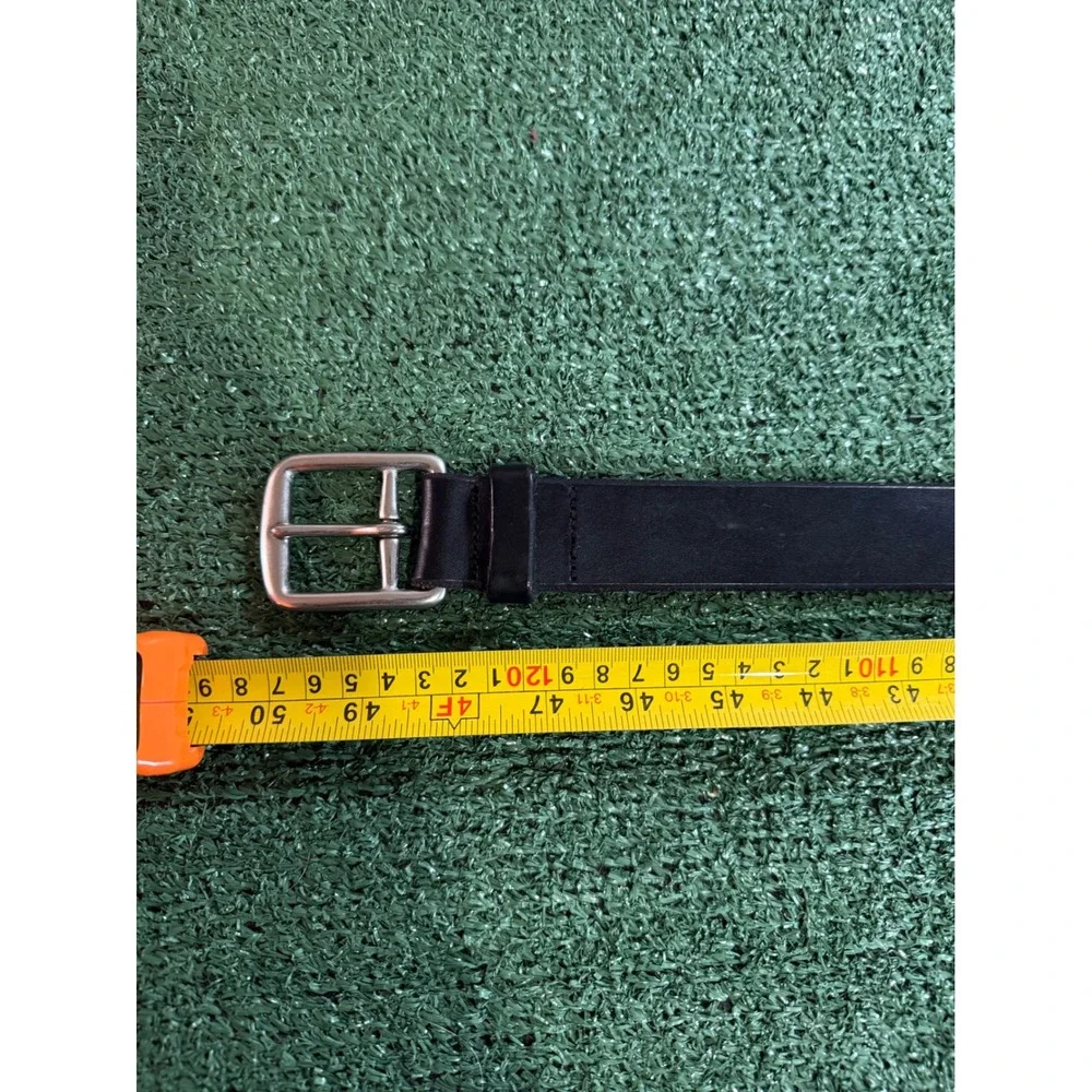 Polo Ralph Lauren Belt Mens 42 Black Good Italian Leather Solid Brass Buckle